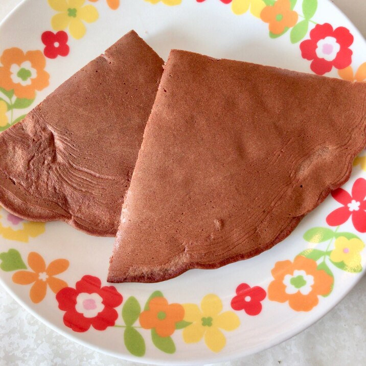 ベーキングパウダー無しで米粉ココアパンケーキ♡